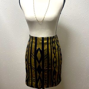 Festival fun gold geometric skirt